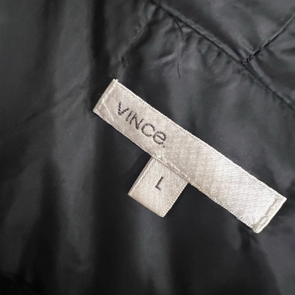 VINCE Knee Length Lightweight Black Zip Up Puffer Jacket Sz L - Picture 6 of 8